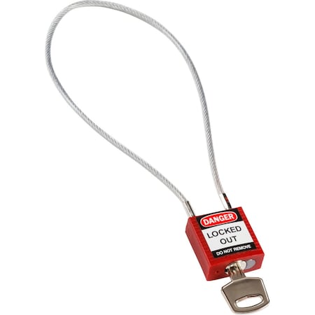 Brady Padlock, Keyed Different, Rugged Reinforced Nylon, Red 146124